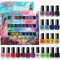 beauty4britain Envie De Color Nail Polish Set - Complete Collection of 24 Bright, Pearl, Pastel, and Classic Colours in a Designer Box (Set B)