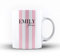 Personalised Marble/Pattern Mug. 5. Full Name on Pink Stripes