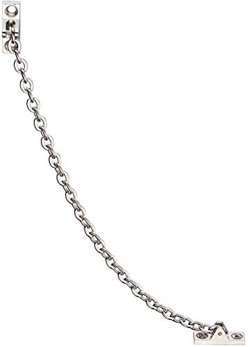 Gedotec Tür-Öffnungsbegrenzer Schranktür Klappenbeschlag aus echt Messing vernickelt | Arretierungskette 200 mm | Türkette mit Tragkraft bis 40 kg | 1 Stück - Klappenhalter Kette - Scharniere Ketten