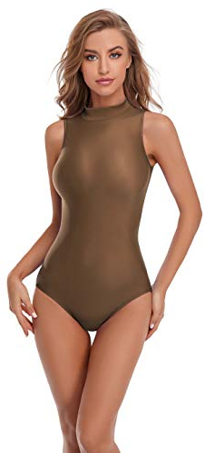 Speerise Damen Gymnastikanzug, ärmellos, Lyra Spandex - Braun - X-Large