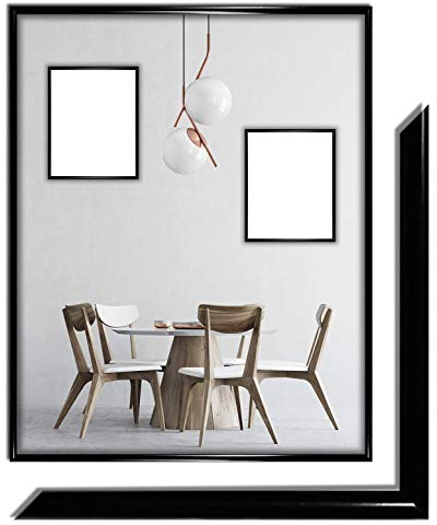 myposterframe Atlas Bilderrahmen 50 x 70 cm Kunststoff 70 x 50 cm Schwarz Hochglanz mit Kunstglas klar 1 mm