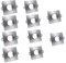 Vetrineinrete® Kit 10 Porta faretto ad incasso quadrato per cartongesso a soffitto supporto per faretti foro 60 mm vari colori P9-GU10 (argento) F69