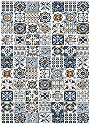 Mani Textile Tapis de Cuisine Carreaux de Ciment