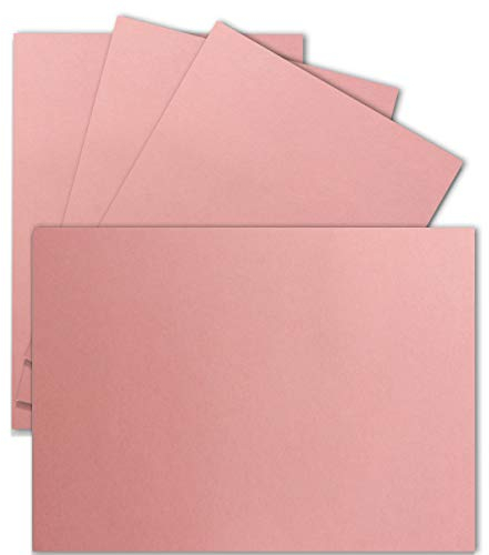 25 Einzel-Karten DIN A6-10,5 x 14,8 cm - 240 g/m² - Altrosa - Tonkarton - Bastelpapier - Bastelkarton- Bastel-karten - blanko Postkarten