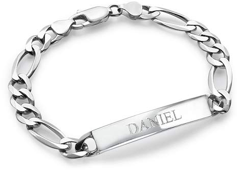 MyNameNecklace MYKA Massives Herren ID-Armband mit Gravur in Sterling Silber 925 / Vergoldet - Herren Geschenk für den Vatertag (925er Sterling Silber)