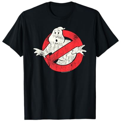 Ghostbusters Vintage Distressed Ghost Logo Retro Movie T-Shirt