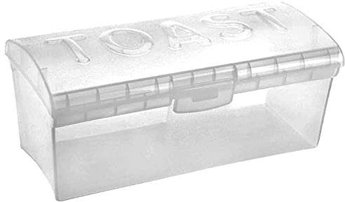 Toastbrotbox/Brotbox - ideal für Sandwichbrot & mit Klickverschluss - weiß transparent - 30 x 14 x 13 cm