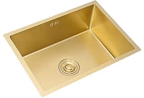 Kitchen sink Fregadero de Acero Inoxidable Nano 304 Fregadero de Cocina Dorado Fregadero único Dorado Fregadero Manual de Gran Capacidad mostrador de Barra Fregadero de Gran Capacidad