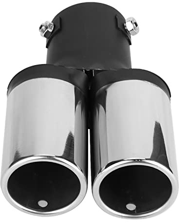 Edelstahl Universal Auto, Yosoo Universal Auto Modifiziertes Doppel Auspuffrohr Endschalldämpfer Spitze Tail Throat für auspuff endtopf auto auspuff endrohr auspuff endrohr auspuffblende sport auspuff