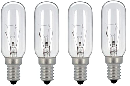 B4U Cooker Hood Bulbs 40Watt, Extractor Fan Bulb Dimmable, 4 Pack E14 SES Appliance Lamp Tubular Shape Light, T25 Small Edison Screw Filament Light Bulbs, Softer Warm White 2700K