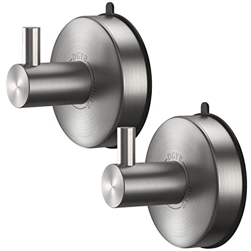 DGYB Saugnapfhaken 2er Set Handtuchhaken für Badezimmer SUS 304 Edelstahl Grau 6,8 kg Kapazität