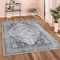 Paco Home Waschbarer Teppich Wohnzimmer Schlafzimmer Vintage Modern Orientalisch Ornament Flachgewebe Bordüre, Grösse:160x220 cm, Farbe:Grau 2