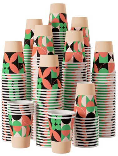 Turbo Bee Pappbecher, Einweg-Kaffeebecher, für heiße und kalte Getränke, 340 ml, geeignet für Party, Picknick, Reisen und Veranstaltungen, 270 Stück