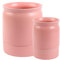 BLUE GINKGO Ceramic Utensil Holders [Set of 2] – Cutlery Crocks with Removable Drip Tray (Pink)