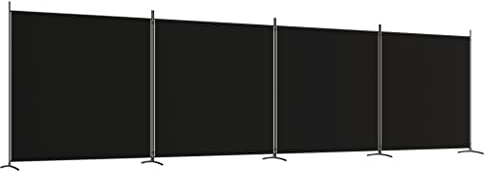 vidaXL Paravent 4-TLG. Raumtrenner Raumteiler Trennwand Umkleide Sichtschutz Spanische Wand Wohnzimmer Schlafzimmer Schwarz 698x180cm Stoff