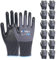 HPHST Handschuhe Arbeitshandschuhe, 12 Paar Arbeitshandschuhe Herren Damen mit Nitril-Beschichtung Gartenhandschuhe Touchscreen Arbeit Handschuhe Schutzhandschuhe für Montagearbeit (Grau, Medium)