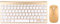Bewinner Wireless Keyboard and Mouse Combo, Ultra Slim Wireless Computer Keyboard, Ergonomic Silent Mouse, Compact USB Keyboard Mouse Set for PC, Laptop,Tablet (Gold)