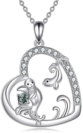 YAFEINI Seelöwen Halskette für Damen 925 Sterling Silber Seelöwen Anhänger Kette Seelöwen Schmuck Geschenke für Mädchen Kinder Mutter (Seelöwen Halsketten)