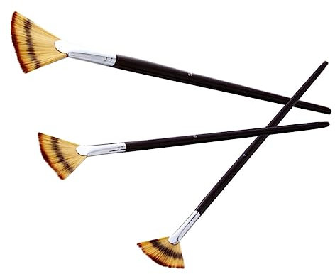 Operitacx 3St 3 fächerförmige Bürsten Nylonpinsel Acryl-Gouache-Pinsel anzugtasche Graffiti-Pinsel Gouachepinsel Sektor Graffiti-Stift Aquarellpinsel einstellen Kind Ölpinsel Aluminium