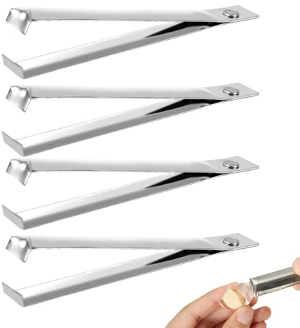 4pcs Garlic Peeler, Stainless Steel Garlic Tweezers Garlic Skin Remover Clips Tongs Fish Bone Tweezers Garlic Peeling Clipper for Cooking Practical Useful Gadgets Vegetables Tools