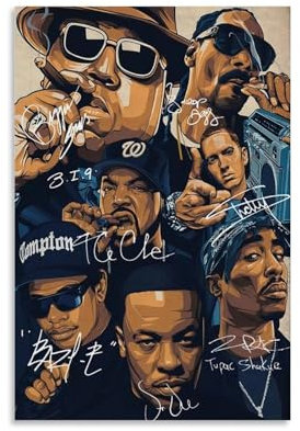 Yunneat Eminem Eis-Poster, Würfel, Rapper, Retro-Musik-Collage, Wandkunst, 30 x 45 cm, Wohnzimmer, Schlafzimmer