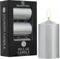 DECO EXPRESS Metallic Stumpenkerzen Set, 3er-Pack, Kerzen Lange Brenndauer, 30 Stunden, Geruchslos (Silber - 3er-Pack)