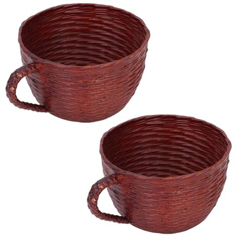TITA-DONG Pot Succulent Tissé, Joli Pot de Fleurs en Forme de Tasse, Petit Pot de Fleurs, Pot de Fleurs Multifonction, Pot de Fleurs pour la Maison, Le Balcon, Le Bureau Intérieur