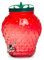 KHAPALWAK Glass Beverage Dispenser, Drink Pitcher with Spout, 6L Strawberry Glass Drink Dispenser with Stainless Steel Tap Leakproof Glass Water Dispenser for Juices Summer Cocktails Lemonade & Water