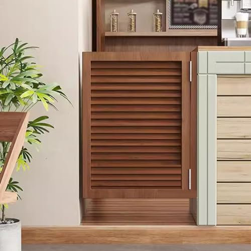 Mezza porta a battente in legno per cantina, scale, corridoi, porte, pareti dell'ufficio, porta singola, 89 x 91 cm, colore marrone, adatta per aperture da 121,9 x 40,6 cm