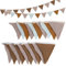 SWAWIS 2 Stück Wimpelkette Kinderzimmer, 2.6m Wimpelkette Outdoor Wimpelgirlande Stoff Baumwolle Wimpel Girlande, Bunte Dreieckige Flagge für Kinderzimmer Babyzimmer Party Geburtstag Deko(Kaffee+Grau)