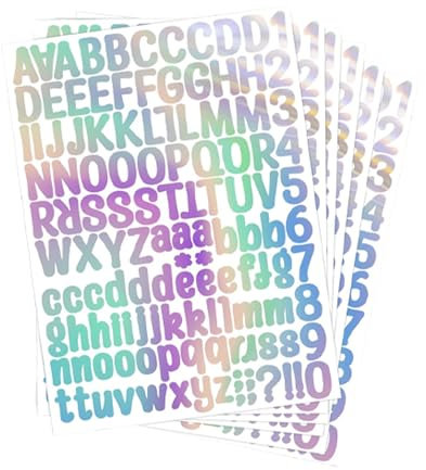 SSKHE 6 hojas de calcomanías de letras personalizadas con nombre, calcomanías de vinilo con letras del alfabeto, calcomanías adhesivas para botellas de agua, tazas, portátiles, accesorios Stanley