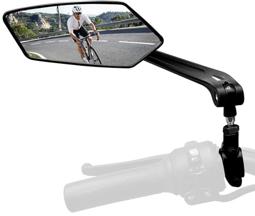 Fahrrad Rückspiegel Links HD 360°Verstellbar Fahrradspiegel Schlagfestes Universal Fahrrad Spiegel für Mountainbike,Motorrad,Rennräder,Ebike
