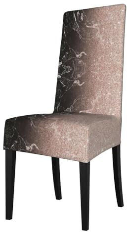 ESNAIUVCD Marble Color Rose Gold Print Dining Chair Covers Slipcover Washable, Armless Chair Slipcover For Dining Room,Parson Chair Protector For Dining Room(2pcs)