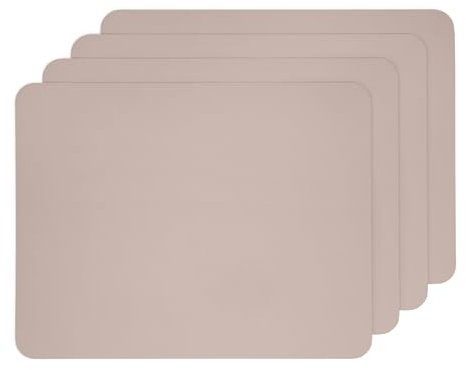 Ehrenkind® Platzset Kinder – Made in Germany Abwaschbares Tischset aus 100% PE, Eva-PP-Film, rutschfest und BPA-frei – Perfekte Tischunterlage für Mahlzeiten | 54x42 cm | 4-er Set | Taupe