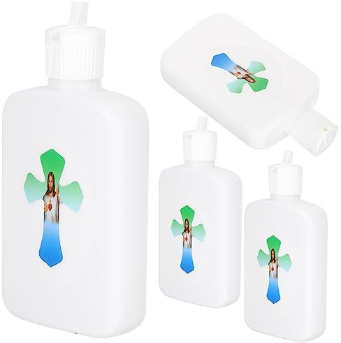 TOPBATHY Taufdeko Set 6tlg. Leere Weihwasserflaschen Kreuz Für Exorzismus Wasserflasche
