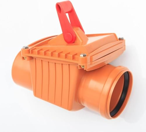 WYSKONT Rückstauklappe Ø DN110 Mit Abschließbarer Klappe, Rückstauverschluss Ø DN 110 Mit Rückstauklappe, Rückstauklappe, Rattenschutz für HT - KG Rohre (DN110 - Eine Klappe)