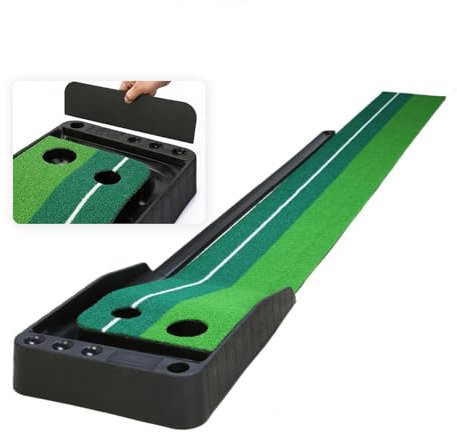Walkervo Golf-Trainingsmatte Auto Rückkehr Golfmatte Kunstrasen Golf Putting Matte, Für Zuhause Büro Gym,tragbare Übungsmatte Für Anfänger Und Profis