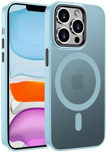 ORDA für iPhone 11 Pro Max Hülle 6.5 Zoll Kompatibel mit MagSafe,Magnetisch Handyhülle für iPhone 11 Pro Max Case Durchscheinende Matt Rückseite Stoßfest Schutzhülle hellblau