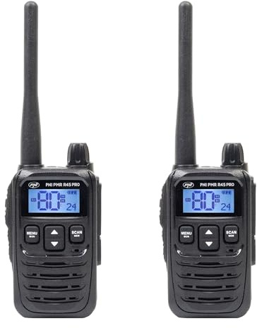 Kit of 2 portable radio stations PNI PMR R45 PRO 446MHz, 0.5W, 99CH programmable, 16 PMR, VOX, TOT, BCL, Scan, Roger Beep
