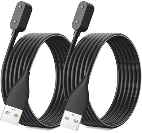 Charger Cable for HUAWEI WATCH FIT 3/FIT 2/FIT/FIT New/FIT SE, HUAWEI Band 10/9/8/7/6/6 Pro Magnetic Wireless Replacement USB Charging Cord, Black, 2 Pack (100cm)