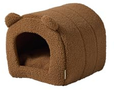 VERTBAUDET Geschlossenes Katzenbett aus Sherpa, Camel, TU