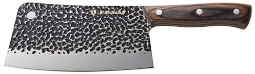 Zassenhaus Kochmesser CLEAVER 17 cm, Handgefertigtes Universalmesser mit Spezial-Klingenstahl & Pakkaholzgriff, Inkl. Lederscheide, Ideal für Küche & Outdoor