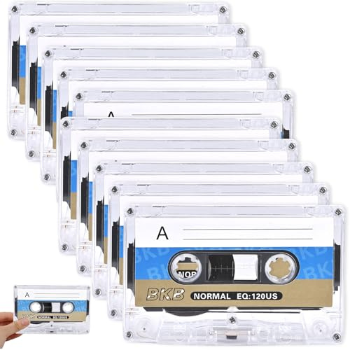 10 Stück Audio Kassetten Leer: TOATELU Leere Mikrokassettenbänder, Audio Cassette Empty Cassette Tapes, Rauscharm Audiokassetten, 90 Min Musikkassette, für Vorträge und Seminare