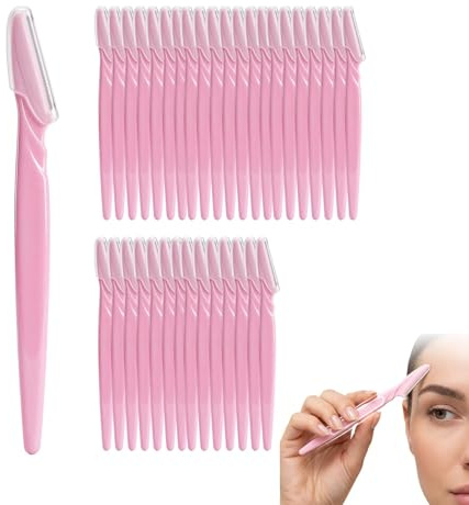 35 Stück Augenbrauenrasierer Set, Bunte Rasierer Damen & Herren, Gesichtsrasierer Frauen für Dermaplaning, Tragbar, Haarentfernung, Rasiermesser für Augenbrauen und Gesicht