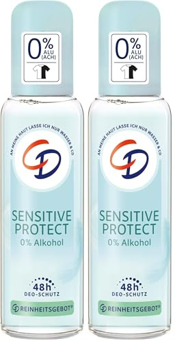 CD Deo Zerstäuber Sensitive Protect | 75 ml | sanftes Deodorant ohne Aluminiumsalze & ohne Alkohol | für empfindliche Haut geeignet | lang anhaltender Schutz für 48 h | vegan (Packung mit 2)