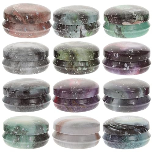 Yardenfun 12 Pièces Pot à Bougie Artisanal Rond en Tôle Vintage Couvercle, Boîte DIY Multifonction pour Fabrication de Bougies et Rangement D'objets Petits Plusieurs Styles