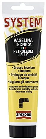 Arexons System Vaselina Tecnica 100 ml, Lubrificante paraffinico bianco, Gel lubrificante che riduce l'attrito ed impedisce il bloccaggio, Grasso di vaselina antimacchia, Inalterabile