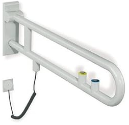 HEWI Stahl/Kunststoff-Griff fest Serie 801 E-Ausfuehrung FKT/WC-Spuel L:850 reinweiss 801.50.710 99