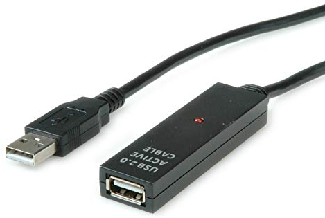 VALUE USB 2.0 aktive Kabelverlängerung, schwarz, 30 m