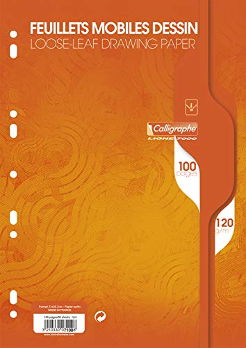 Calligraphe 7100C - Packung mit 50 Blatt Ringbucheinlage, blanko, DIN A4 21x29,7cm, 120g, 1 Pack